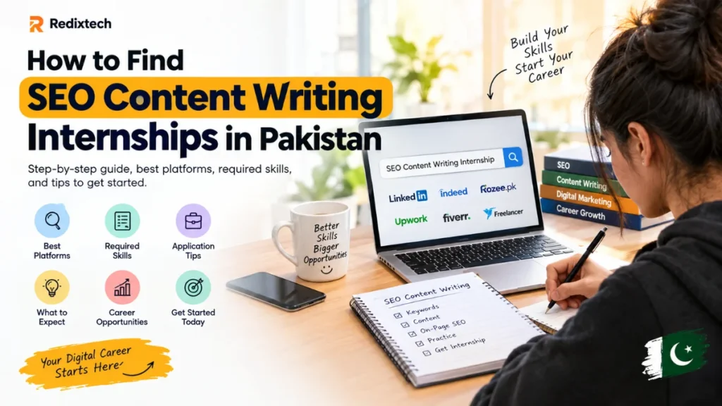 How to find SEO content writing internships in Pakistan