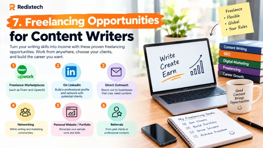 Freelancing opportunities and platforms for content writers