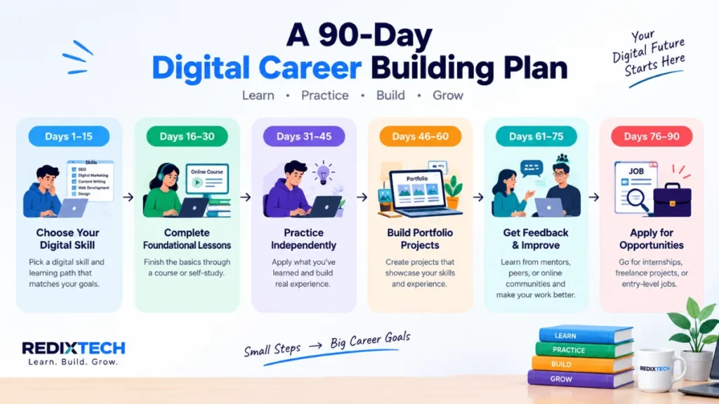 90-day digital career building roadmap
